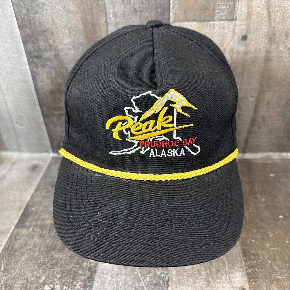 PEAK Oilfield Service Co. Camo Trucker Style Adjustable Black Rope Hat